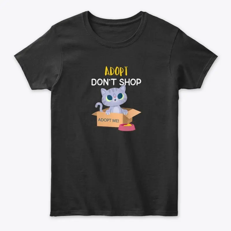 Adopt don't shop cat-themed design